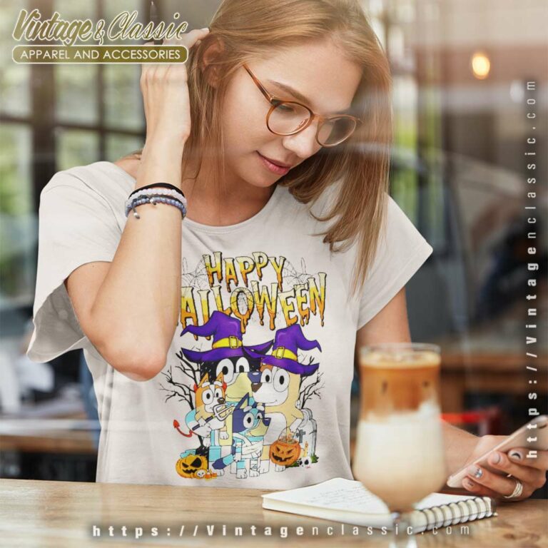 Family Bluey Happy Halloween Women TShirt Family Bluey Happy Halloween Women TShirt