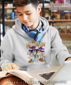 Family Bluey Happy Halloween kids Hoodies