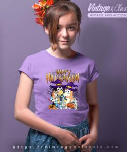 Family Bluey Happy Halloween kids Tshirt 2