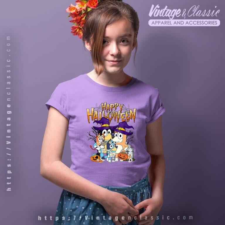 Family Bluey Happy Halloween kids Tshirt 2 Family Bluey Happy Halloween kids Tshirt 2
