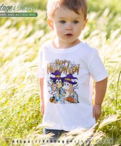 Family Bluey Happy Halloween kids Tshirt