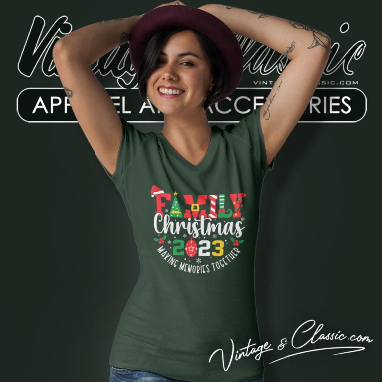 Family Christmas 2023 V Neck TShirt Family Christmas 2023 V Neck TShirt