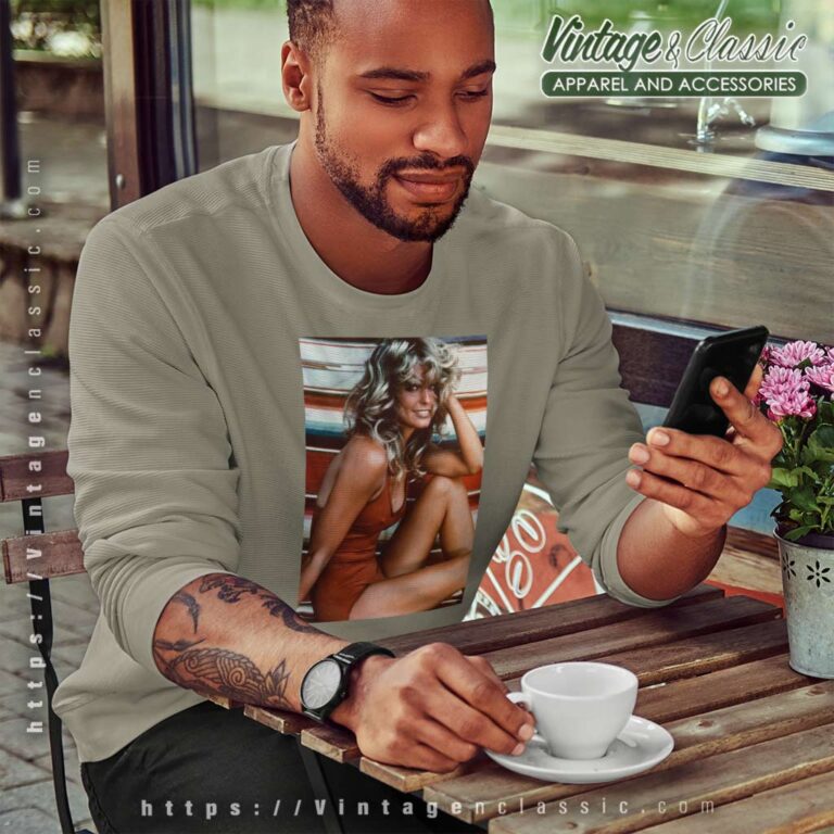 Farrah Fawcett Red Bathing Suit Sweatshirt Farrah Fawcett Red Bathing Suit Sweatshirt