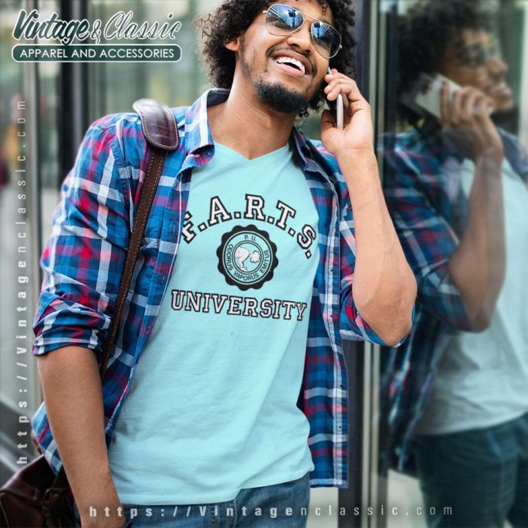 Farts University Seal Odorus Vaporus Spoof V Neck TShirt Farts University Seal Odorus Vaporus Spoof V Neck TShirt