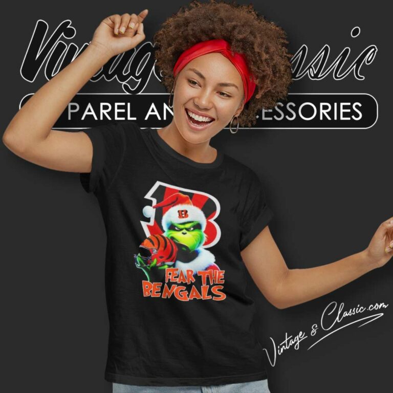 Fear The Cincinnati Bengals Nfl Santa Grinch Women TShirt Fear The Cincinnati Bengals Nfl Santa Grinch Women TShirt