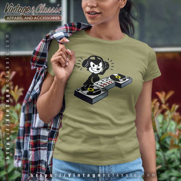 Felix The Cat Dj Women TShirt Felix The Cat Dj Women TShirt
