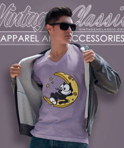 Felix The Cat Moon V Neck TShirt