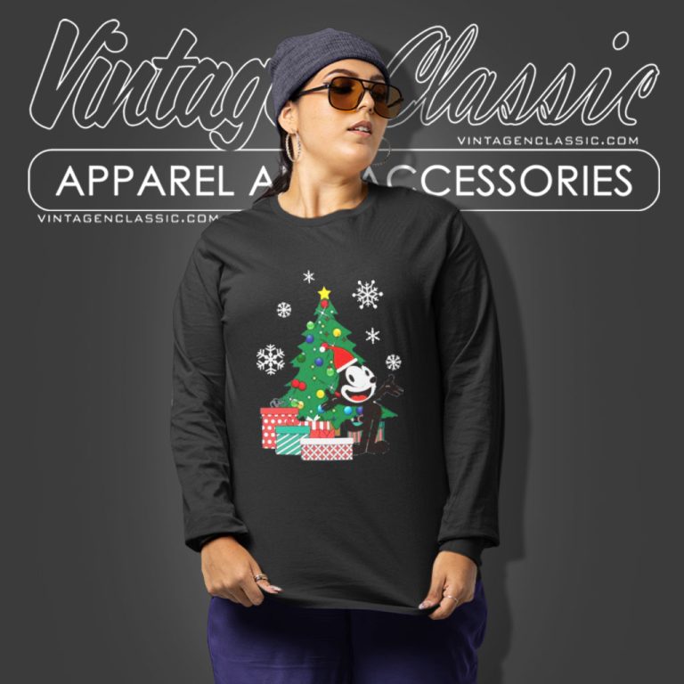 Felix The Cat Shirt Around The Christmas Tree Long Sleeve Tee Felix The Cat Shirt Around The Christmas Tree Long Sleeve Tee