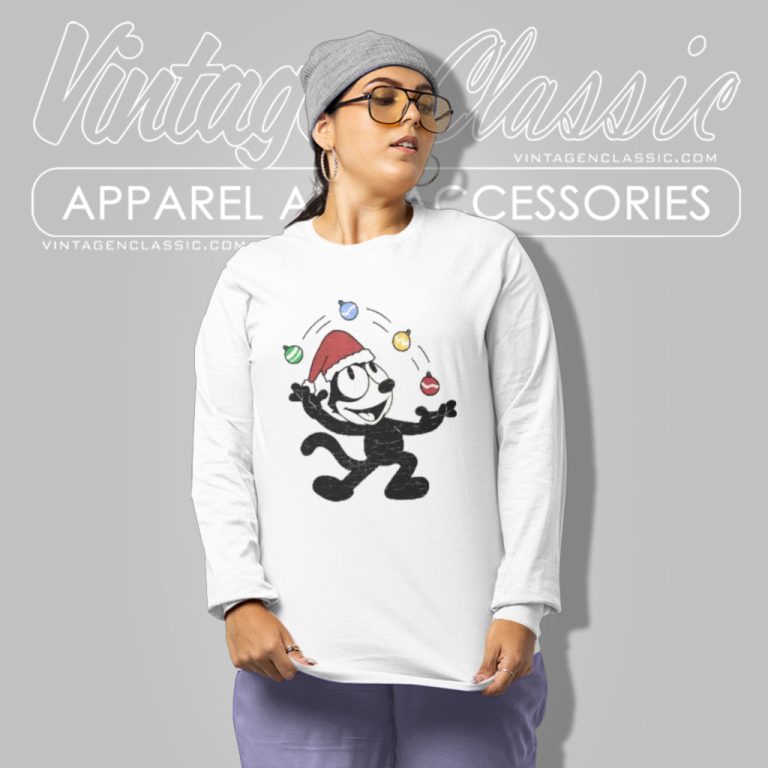 Felix The Cat Shirt Christmas Version Long Sleeve Tee Felix The Cat Shirt Christmas Version Long Sleeve Tee