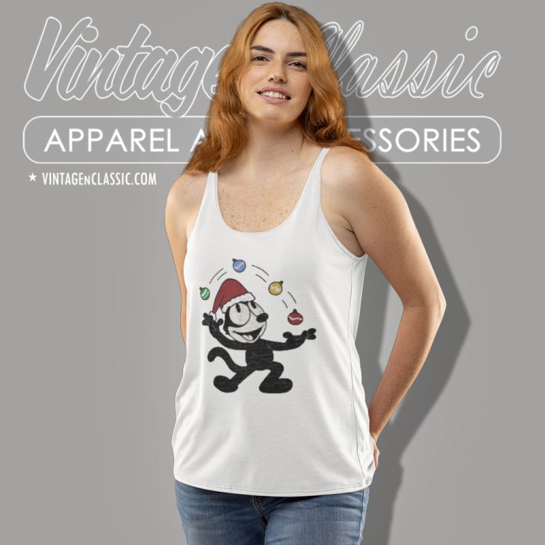 Felix The Cat Shirt Christmas Version Tank Top Racerback Felix The Cat Shirt Christmas Version Tank Top Racerback