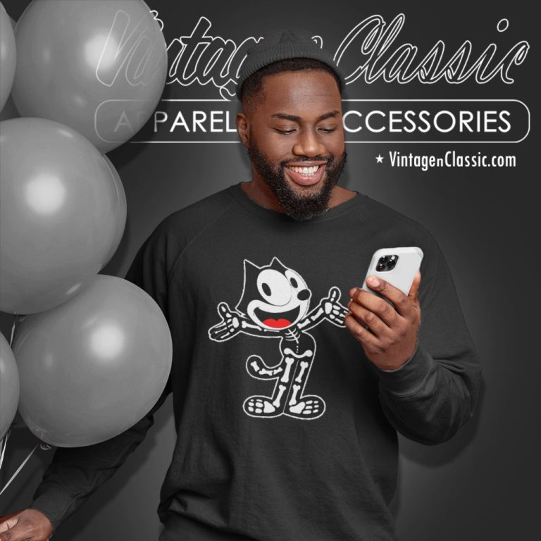 Felix The Cat Shirt Halloween Skull Sweatshirt Felix The Cat Shirt Halloween Skull Sweatshirt