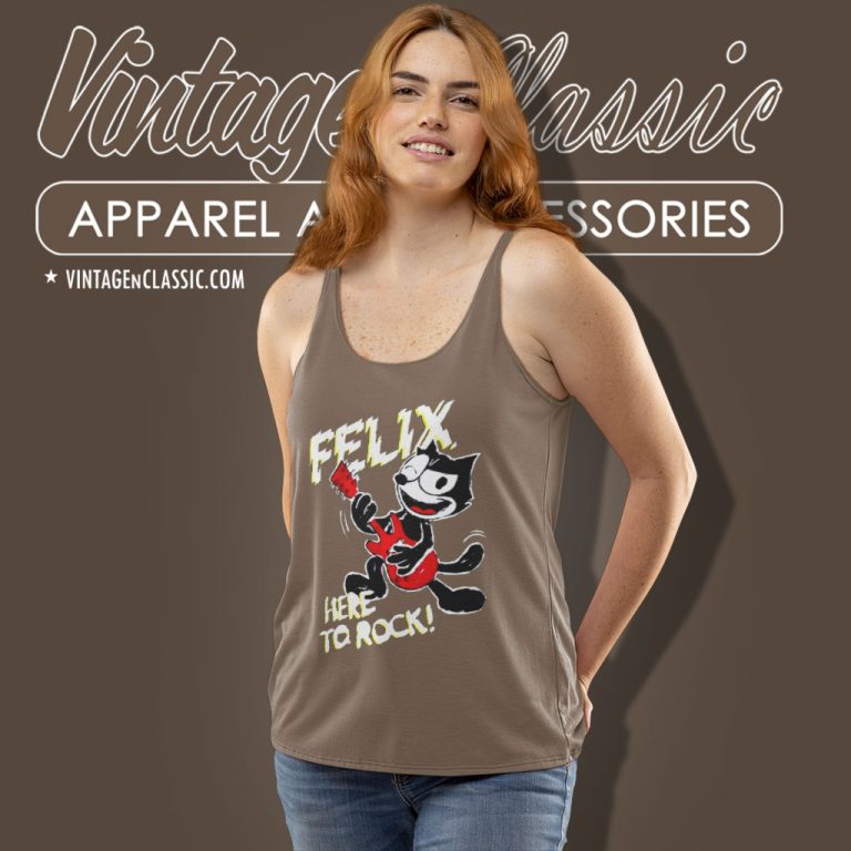 Felix The Cat Shirt Here To Rock Tank Top Racerback Felix The Cat Shirt Here To Rock Tank Top Racerback