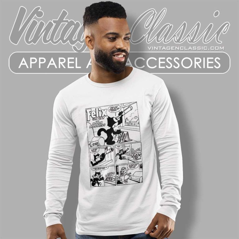 Felix The Cat Shirt Moon Madness Long Sleeve Tee Felix The Cat Shirt Moon Madness Long Sleeve Tee