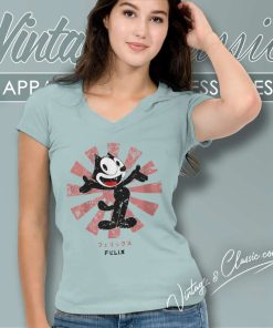 Felix The Cat Shirt Retro Japanese V Neck TShirt