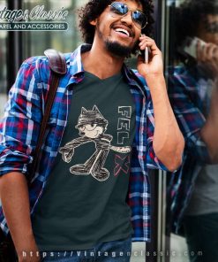 Felix The Cat Shirt Single Stitch V Neck TShirt