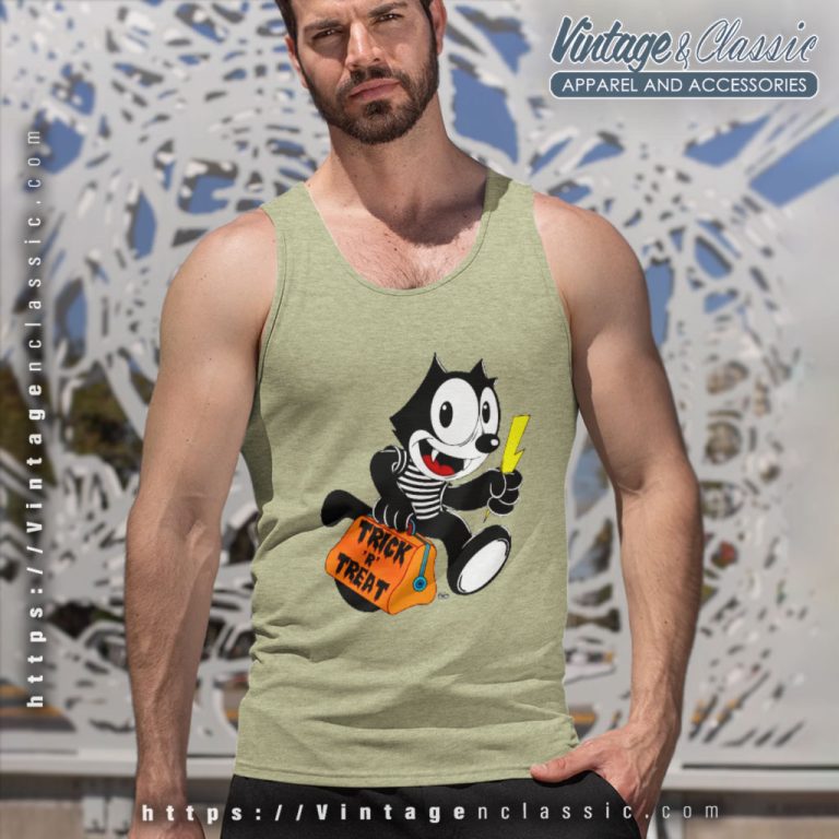 Felix The Cat Shirt Trick Or Treat Tank Top Racerback Felix The Cat Shirt Trick Or Treat Tank Top Racerback