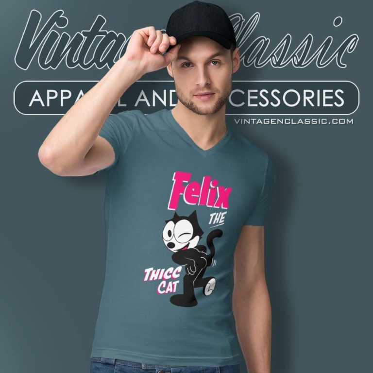 Felix The Thicc Cat V Neck TShirt Felix The Thicc Cat V Neck TShirt