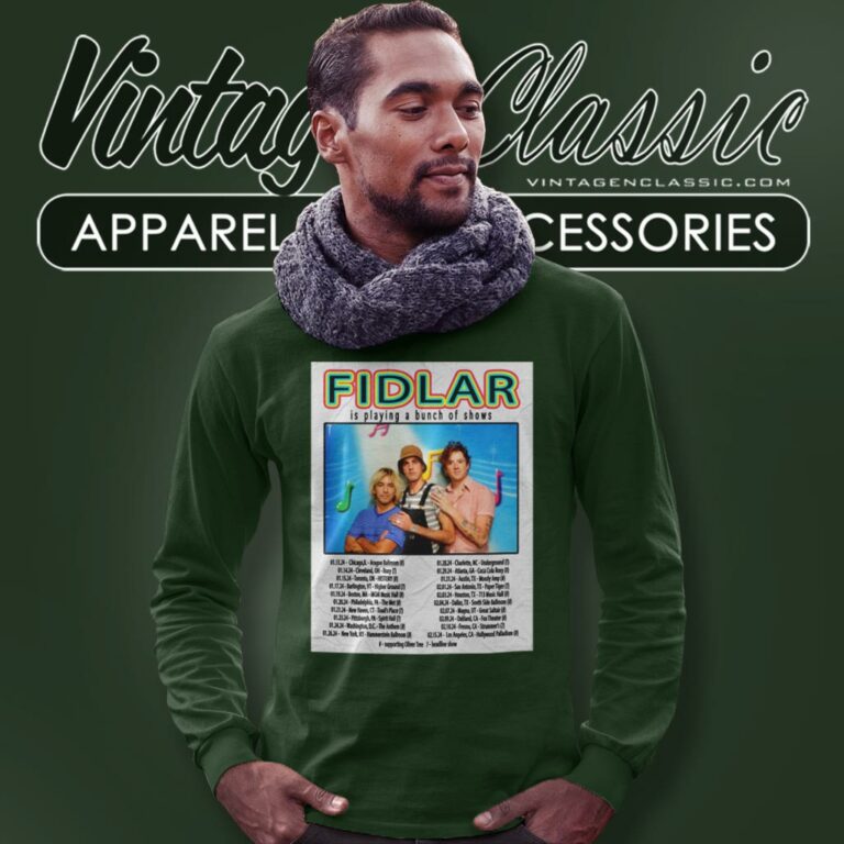Fidlar Is Playing A Bunch Of Shows Jan Tour 2024 Poster Long Sleeve Tee Fidlar Is Playing A Bunch Of Shows Jan Tour 2024 Poster Long Sleeve Tee