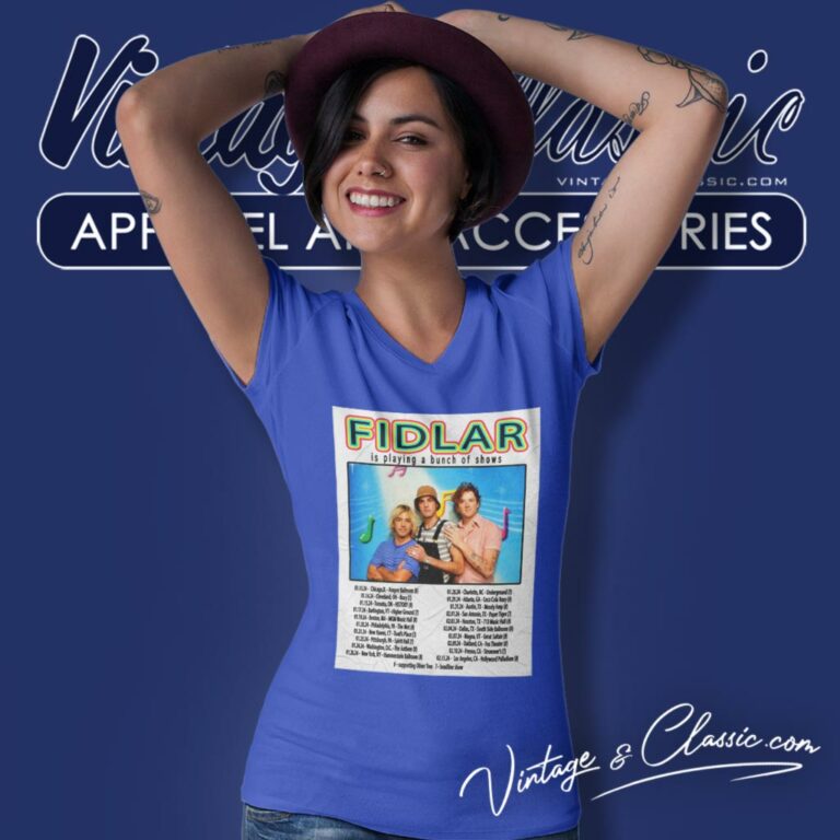 Fidlar Is Playing A Bunch Of Shows Jan Tour 2024 Poster V Neck TShirt Fidlar Is Playing A Bunch Of Shows Jan Tour 2024 Poster V Neck TShirt