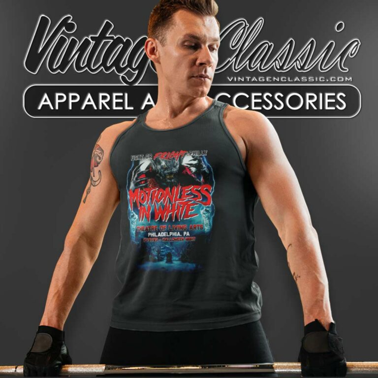 Fight Or Fright Philly Motionless In White Tank Top Racerback Fight Or Fright Philly Motionless In White Tank Top Racerback