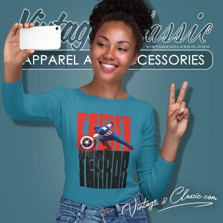 Fight Terror Captain America Patriot Long Sleeve Tee Fight Terror Captain America Patriot Long Sleeve Tee