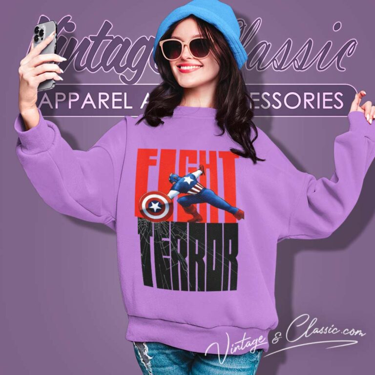 Fight Terror Captain America Patriot Sweatshirt Fight Terror Captain America Patriot Sweatshirt