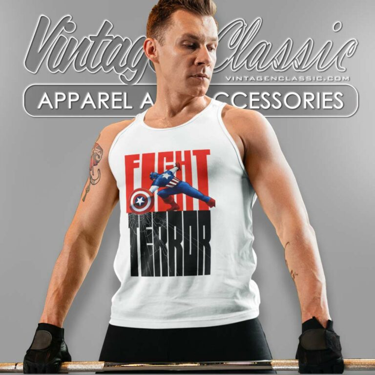 Fight Terror Captain America Patriot Tank Top Racerback Fight Terror Captain America Patriot Tank Top Racerback