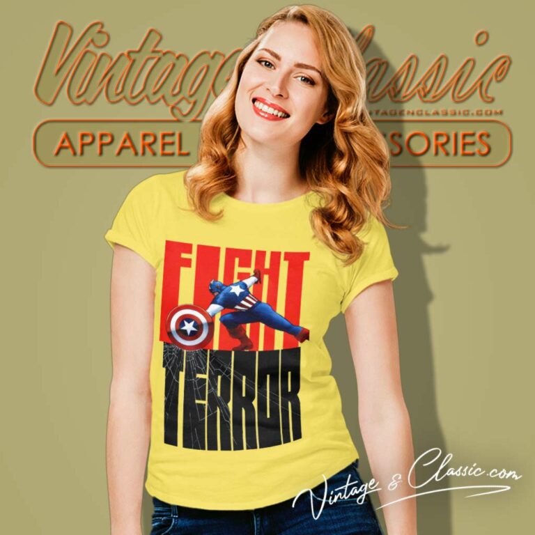 Fight Terror Captain America Patriot Women TShirt Fight Terror Captain America Patriot Women TShirt