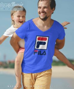Fila Holdings Corp Logo V Neck TShirt