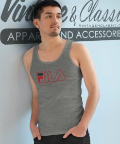 Fila Red Outline Logo Tank Top Racerback