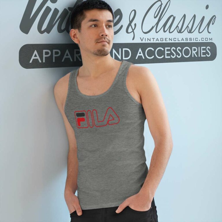 Fila Red Outline Logo Tank Top Racerback Fila Red Outline Logo Tank Top Racerback