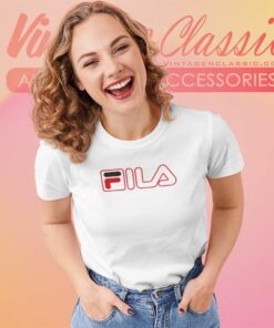 Fila Red Outline Logo Women TShirt