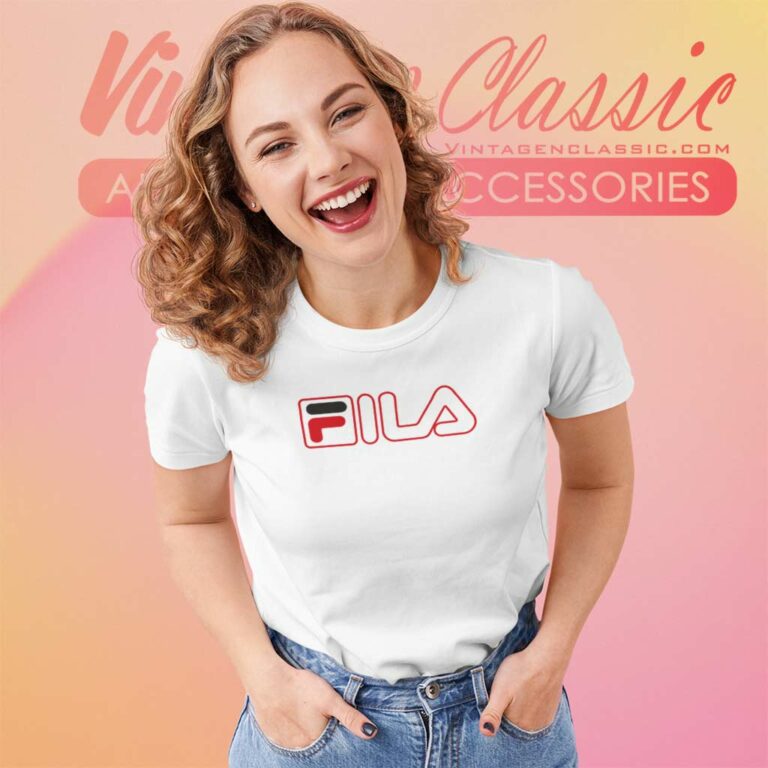 Fila Red Outline Logo Women TShirt Fila Red Outline Logo Women TShirt
