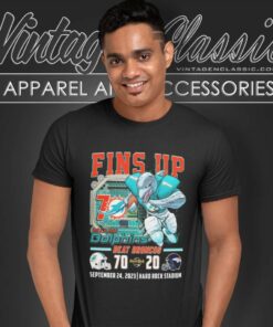 Fins Up Miami Dolphins Beat Denver Broncos 70 20 T Shirt