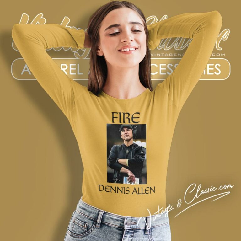Fire Dennis Allen New Orleans Saints Long Sleeve Tee Fire Dennis Allen New Orleans Saints Long Sleeve Tee