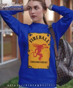Fireball Cinnamon Whiskey Bottle Label Sweatshirt