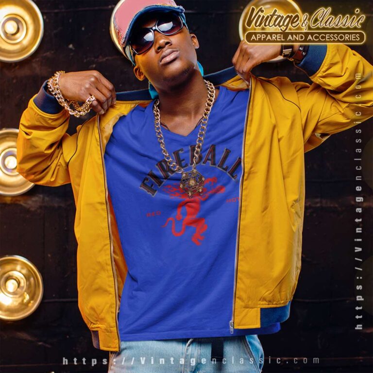 Fireball Whiskey Red Hot Logo V Neck TShirt Fireball Whiskey Red Hot Logo V Neck TShirt