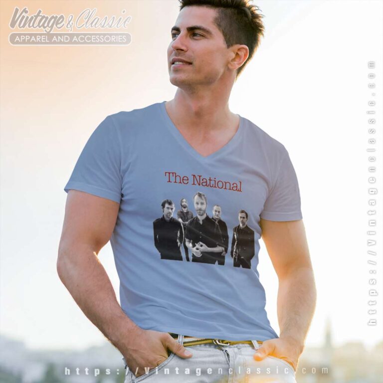 First Two Pages Of Frankenstein Tour Merch The National Band V Neck TShirt First Two Pages Of Frankenstein Tour Merch The National Band V Neck TShirt