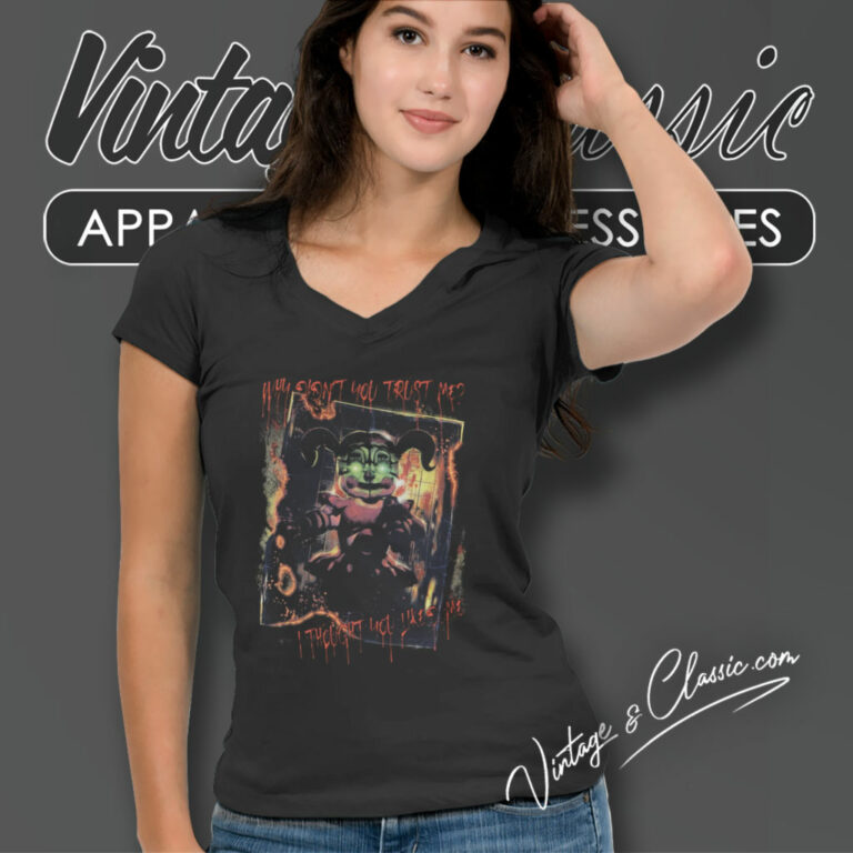 Five Nights At Freddy Circus Baby Trust Me V Neck TShirt Five Nights At Freddy Circus Baby Trust Me V Neck TShirt