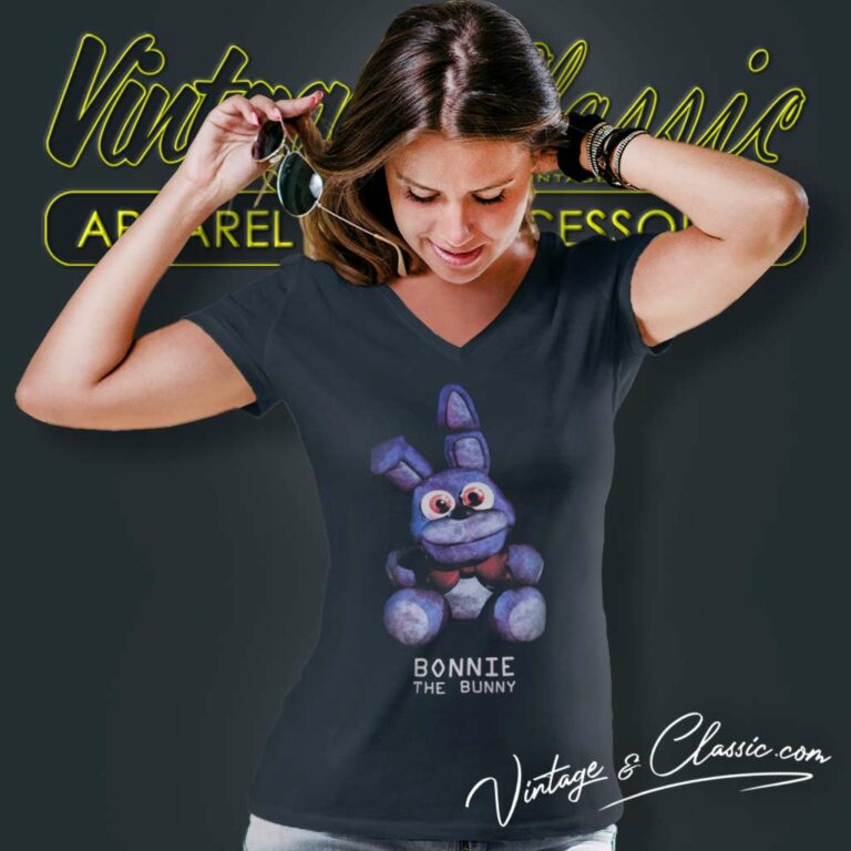 Five Nights At Freddys Bonnie The Bunny V Neck TShirt Five Nights At Freddys Bonnie The Bunny V Neck TShirt