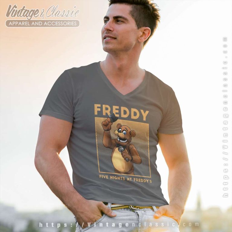Five Nights At Freddys Funny Freddy V Neck TShirt Five Nights At Freddys Funny Freddy V Neck TShirt