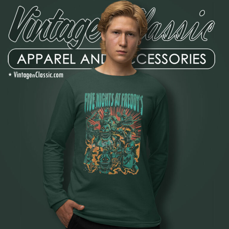 Five Nights At Freddys Metal Animatronics Long Sleeve Tee Five Nights At Freddys Metal Animatronics Long Sleeve Tee