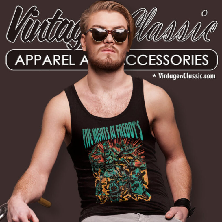 Five Nights At Freddys Metal Animatronics Tank Top Racerback Five Nights At Freddys Metal Animatronics Tank Top Racerback