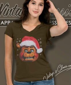 Five Nights At Freddys Santa Freddy V Neck TShirt