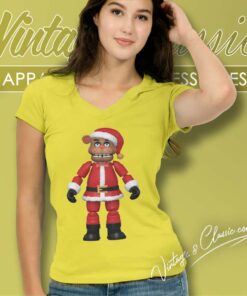 Five Nights At Freddys Shirt Santa Freddy V Neck TShirt