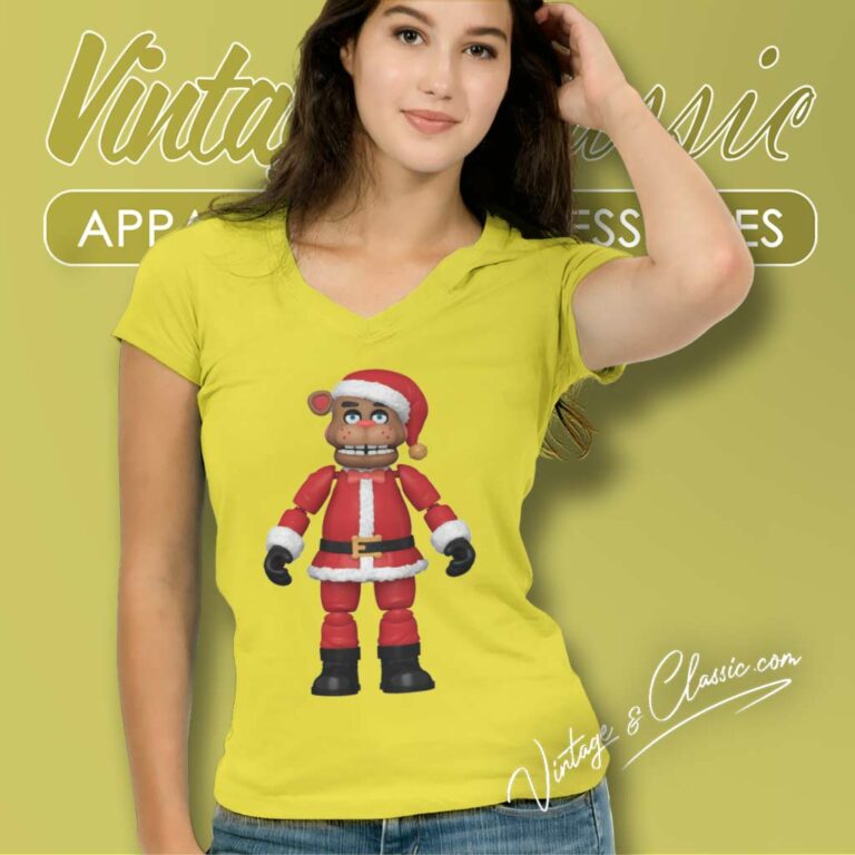Five Nights At Freddys Shirt Santa Freddy V Neck TShirt Five Nights At Freddys Shirt Santa Freddy V Neck TShirt