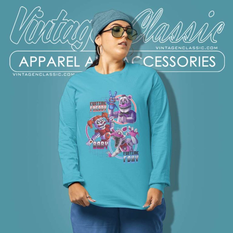 Five Nights Sister Location Funtime Long Sleeve Tee Five Nights Sister Location Funtime Long Sleeve Tee