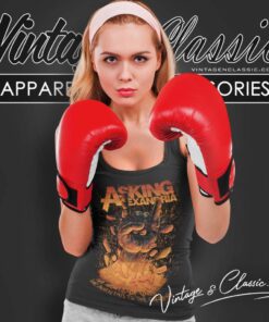 Flaming Skull And Hand Asking Alexandria Band Tank Top Racerback