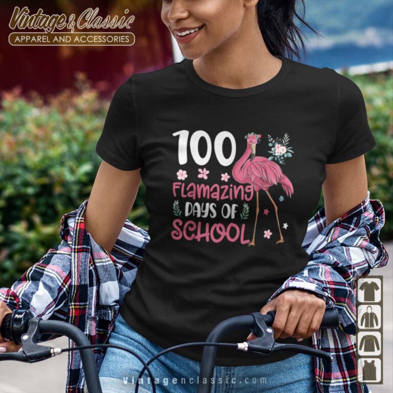 Flamingo 100th Day Teachers Shirt 100 Flamazing Days of School Flamingo 100th Day Teachers Shirt 100 Flamazing Days of School