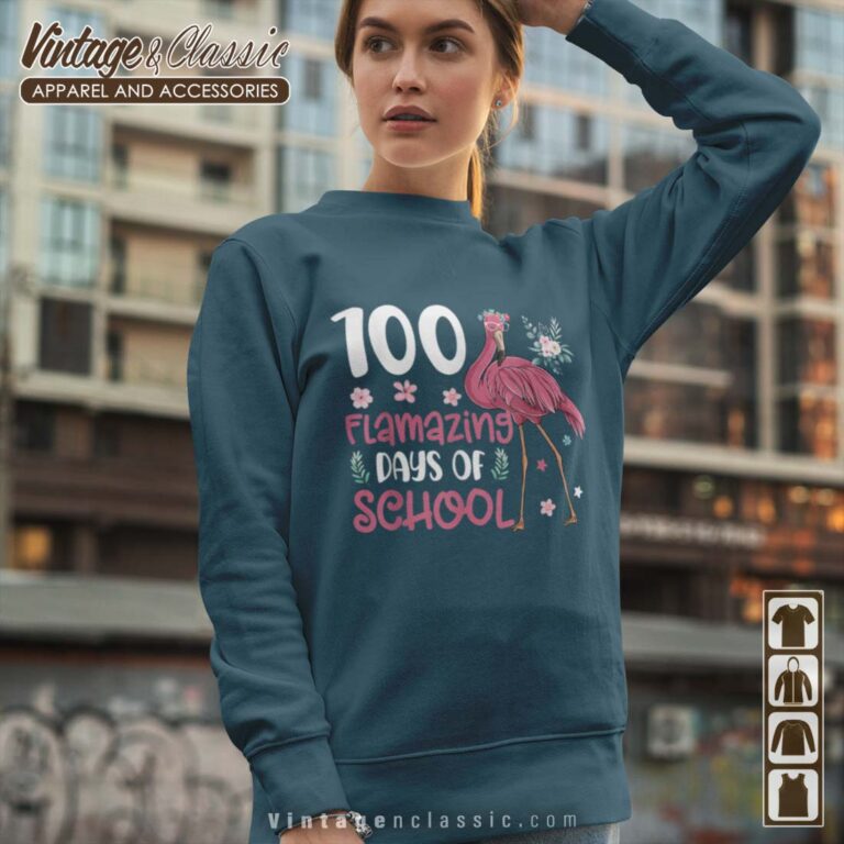 Flamingo 100th Day Teachers Sweatshirt 100 Flamazing Days of School Flamingo 100th Day Teachers Sweatshirt 100 Flamazing Days of School